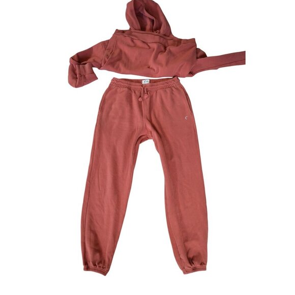 Zyia Active Rust Orange Sweat Set Hoodie Pants Size Large Fall Activewear Casual - Picture 9 of 10